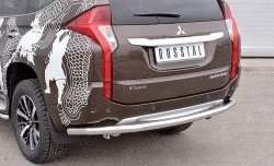 18 999 р. Защита заднего бампера (Ø63 мм, нержавейка) SLITKOFF Mitsubishi Pajero Sport QE дорестайлинг (2015-2021)  с доставкой в г. Майкоп. Увеличить фотографию 3