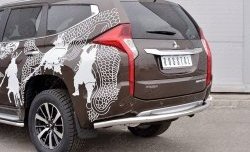 18 999 р. Защита заднего бампера (Ø63 мм, нержавейка) SLITKOFF Mitsubishi Pajero Sport QE дорестайлинг (2015-2021)  с доставкой в г. Майкоп. Увеличить фотографию 4