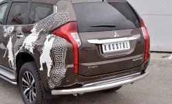 15 299 р. Защита заднего бампера (Ø76 мм, нержавейка) SLITKOFF Mitsubishi Pajero Sport QE дорестайлинг (2015-2021)  с доставкой в г. Майкоп. Увеличить фотографию 3