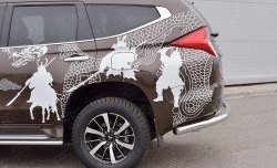 15 299 р. Защита заднего бампера (Ø76 мм, нержавейка) SLITKOFF Mitsubishi Pajero Sport QE дорестайлинг (2015-2021)  с доставкой в г. Майкоп. Увеличить фотографию 4