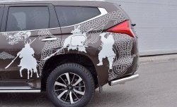 12 999 р. Защита заднего бампера (Ø76 мм уголки, нержавейка) SLITKOFF Mitsubishi Pajero Sport QE дорестайлинг (2015-2021)  с доставкой в г. Майкоп. Увеличить фотографию 4