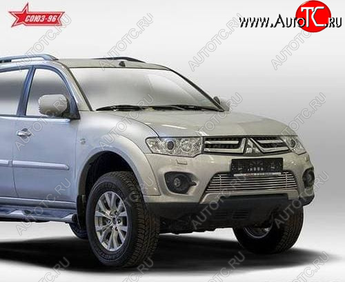 2 879 р. Декоративный элемент воздухозаборника Souz96 Mitsubishi Pajero Sport QE дорестайлинг (2015-2021) (Черн загл. d16)  с доставкой в г. Майкоп