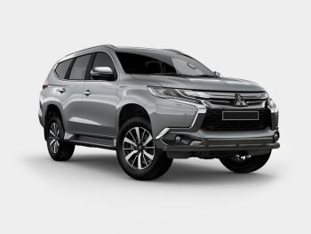 Защита переднего бампера (2 трубы Ø63 мм) SLITKOFF Mitsubishi Pajero Sport  QE (2015-2021) дорестайлинг (нержавейка с полимерным покрытием, черный)