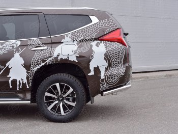 16 949 р. Защита заднего бампера (Ø63 мм уголки под фаркоп, нержавейка) SLITKOFF Mitsubishi Pajero Sport QE дорестайлинг (2015-2021) (полированная нержавейка)  с доставкой в г. Майкоп. Увеличить фотографию 4