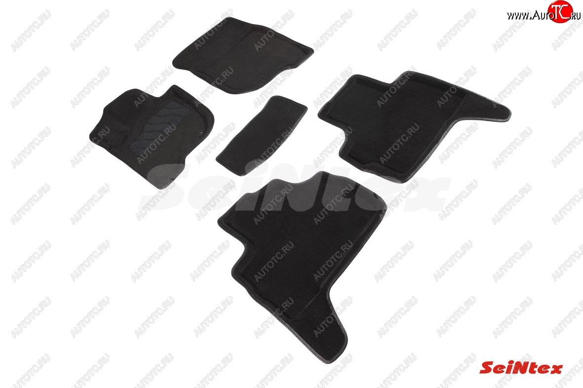 5 899 р. Комплект 3D ковриков в салон (ворсовые / чёрные) Seintex  Mitsubishi Pajero Sport  QE (2015-2021) дорестайлинг  с доставкой в г. Майкоп