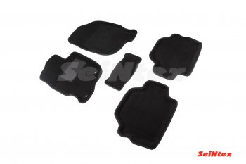 Комплект 3D ковриков в салон (ворсовые / чёрные) Seintex Mitsubishi Pajero Sport  PB (2008-2013) дорестайлинг
