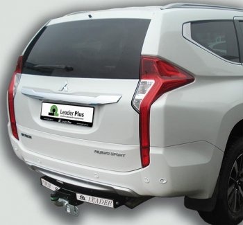 Фаркоп Лидер Плюс (съемный шар тип F, с нержавеющей пластиной) Mitsubishi Pajero Sport PB дорестайлинг (2008-2013)