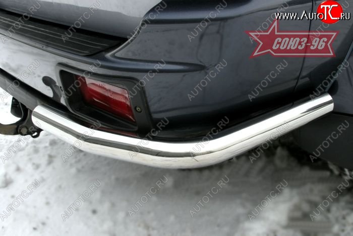 7 244 р. Защита заднего бампера из боковых уголков Souz-96( d60) Mitsubishi Pajero Sport PA дорестайлинг (1996-2004)  с доставкой в г. Майкоп