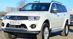 21 999 р. Защита переднего бампера (2 трубыØ63 мм, нержавейка) SLITKOFF  Mitsubishi Pajero Sport  PB (2013-2017) рестайлинг  с доставкой в г. Майкоп. Увеличить фотографию 4