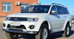21 399 р. Защита переднего бампера (2 трубыØ63 и 42 мм, нержавейка) SLITKOFF  Mitsubishi Pajero Sport  PB (2013-2017) рестайлинг  с доставкой в г. Майкоп. Увеличить фотографию 4