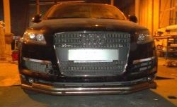 14 249 р. Передняя двойная защита d63,5 мм Металл-Дизайн  Audi Q7  4L (2005-2009) дорестайлинг (полированная нержавейка)  с доставкой в г. Майкоп. Увеличить фотографию 2
