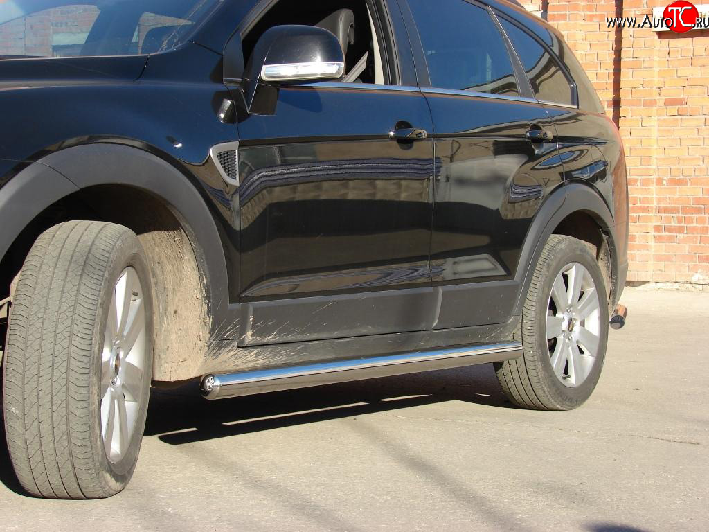 11 899 р. Защита порогов d76 мм Chevrolet Captiva  дорестайлинг (2006-2011) (полированная нержавейка)  с доставкой в г. Майкоп