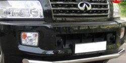 Защита переднего бампера (Ø76 мм, нержавейка) SLITKOFF INFINITI QX56  JA60 (2004-2010) дорестайлинг, рестайлинг