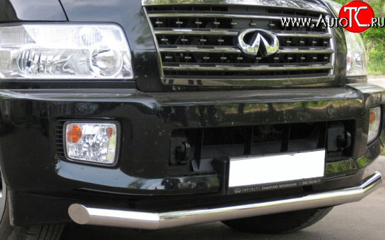 16 899 р. Защита переднего бампера (Ø76 мм, нержавейка) SLITKOFF INFINITI QX56 JA60 дорестайлинг (2004-2007)  с доставкой в г. Майкоп