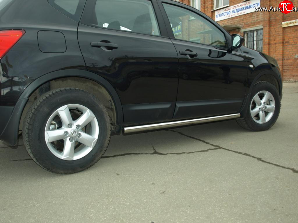 11 299 р. Защита порогов 76 мм Металл Дизайн Nissan Qashqai 1 дорестайлинг (2007-2010)  с доставкой в г. Майкоп
