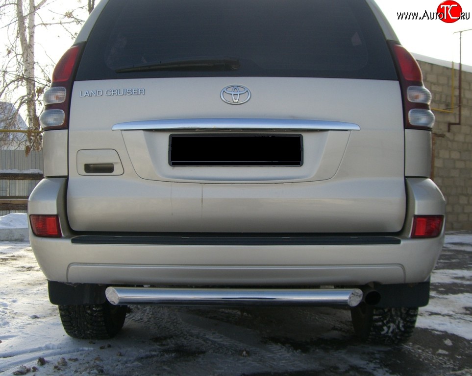 17 849 р. Защита заднего бампера (Ø76 мм, нержавейка) SLITKOFF Toyota Land Cruiser Prado J120 (2002-2009)  с доставкой в г. Майкоп