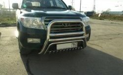 28 999 р. Защита переднего бампера 76/42 мм Металл Дизайн  Toyota Land Cruiser  200 (2007-2012) дорестайлинг  с доставкой в г. Майкоп. Увеличить фотографию 2