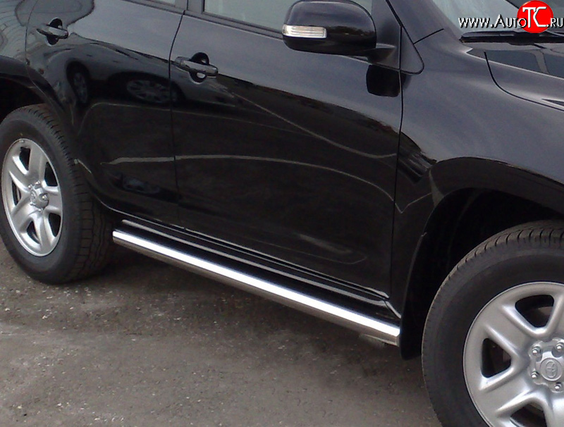 77 999 р. Защита порогов Toyota RAV 4 2009 V1 Toyota RAV4 XA30 5 дв. 1-ый рестайлинг (2008-2010) (Защита порогов с со скосами на торцах (вариант 1))  с доставкой в г. Майкоп