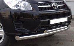 Защита переднего бампера (2 трубыØ76 и 42 мм, нержавейка) SLITKOFF Toyota RAV4  XA30 (2008-2010) 5 дв. 1-ый рестайлинг