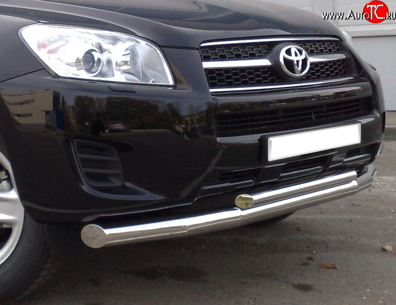18 299 р. Защита переднего бампера (2 трубыØ76 и 42 мм, нержавейка) SLITKOFF Toyota RAV4 XA30 5 дв. 1-ый рестайлинг (2008-2010)  с доставкой в г. Майкоп