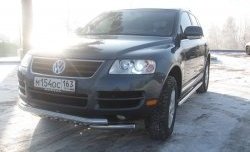 14 249 р. Двойная Защита переднего бампера Metall Design  Volkswagen Touareg  GP (2002-2007) дорестайлинг  с доставкой в г. Майкоп. Увеличить фотографию 2
