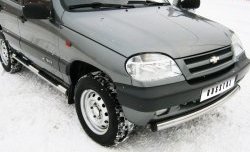 13 999 р. Одинарная защита переднего бампера SLITKOFF диаметром 63 мм Chevrolet Niva 2123 дорестайлинг (2002-2008)  с доставкой в г. Майкоп. Увеличить фотографию 2