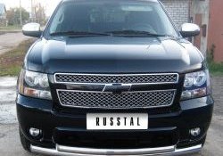 24 999 р. Защита переднего бампера (2 трубыØ76 и 42 мм, нержавейка) SLITKOFF  Chevrolet Tahoe  GMT900 (2006-2013) 5 дв.  с доставкой в г. Майкоп. Увеличить фотографию 5