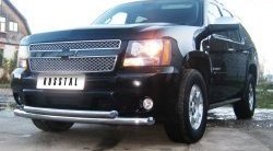 24 999 р. Защита переднего бампера (2 трубыØ76 и 42 мм, нержавейка) SLITKOFF  Chevrolet Tahoe  GMT900 (2006-2013) 5 дв.  с доставкой в г. Майкоп. Увеличить фотографию 6