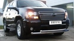 24 999 р. Защита переднего бампера (2 трубыØ76 мм, нержавейка) SLITKOFF  Chevrolet Tahoe  GMT900 (2006-2013) 5 дв.  с доставкой в г. Майкоп. Увеличить фотографию 6