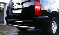 18 449 р. Защита заднего бампера (Ø76 мм, нержавейка) SLITKOFF Chevrolet Tahoe GMT900 5 дв. (2006-2013)  с доставкой в г. Майкоп. Увеличить фотографию 3