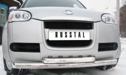 20 999 р. Защита переднего бампера (2 трубыØ76 и 63 мм, нержавейка) SLITKOFF Great Wall Wingle 3 (2005-2011)  с доставкой в г. Майкоп. Увеличить фотографию 3