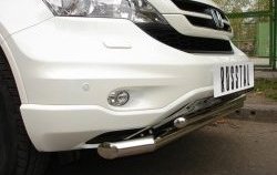 18 949 р. Защита переднего бампера (2 трубыØ63 и 42 мм, нержавейка) SLITKOFF  Honda CR-V  RE1,RE2,RE3,RE4,RE5,RE7 (2009-2012) рестайлинг (Объём двигателя 2.0 л)  с доставкой в г. Майкоп. Увеличить фотографию 3
