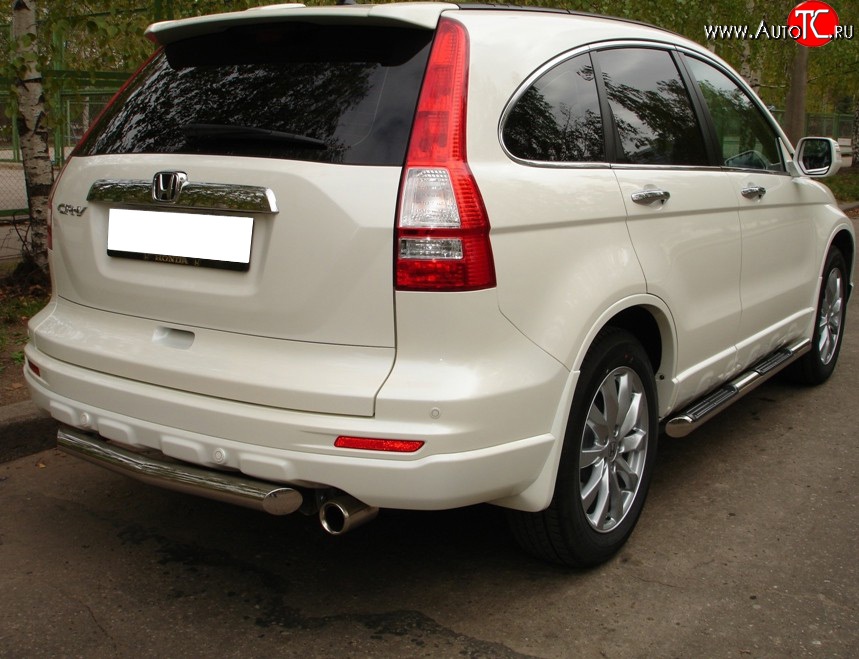 14 799 р. Одинарная защита заднего бампера SLITKOFF диаметром 63 мм Honda CR-V RE1,RE2,RE3,RE4,RE5,RE7 рестайлинг (2009-2012)  с доставкой в г. Майкоп