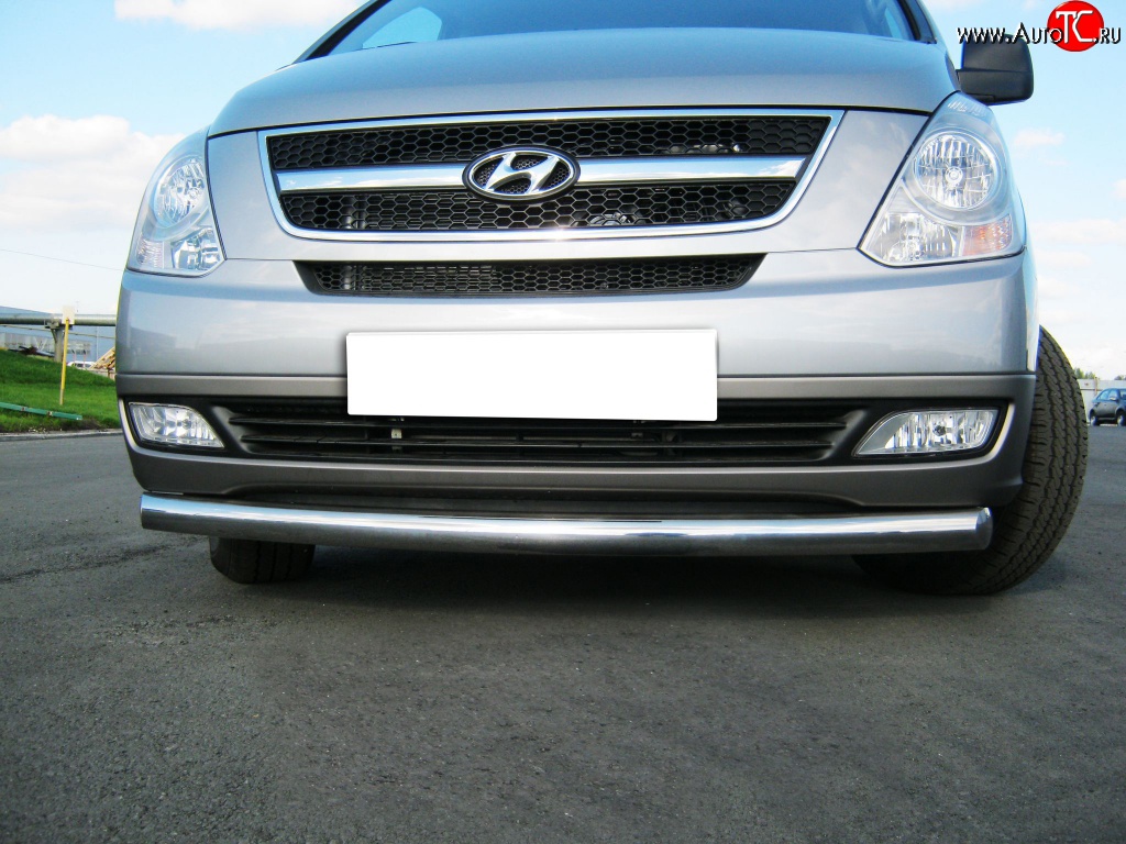 16 749 р. Одинарная защита переднего бампера SLITKOFF 76 мм Hyundai Starex/Grand Starex/H1 TQ дорестайлинг (2007-2013)  с доставкой в г. Майкоп