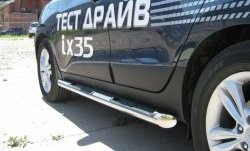 83 999 р. Защита порогов Russtal с пластиковыми вставками для ног Hyundai IX35 LM дорестайлинг (2009-2013) (Защита порогов с со скосами на торцах (вариант 1))  с доставкой в г. Майкоп. Увеличить фотографию 2