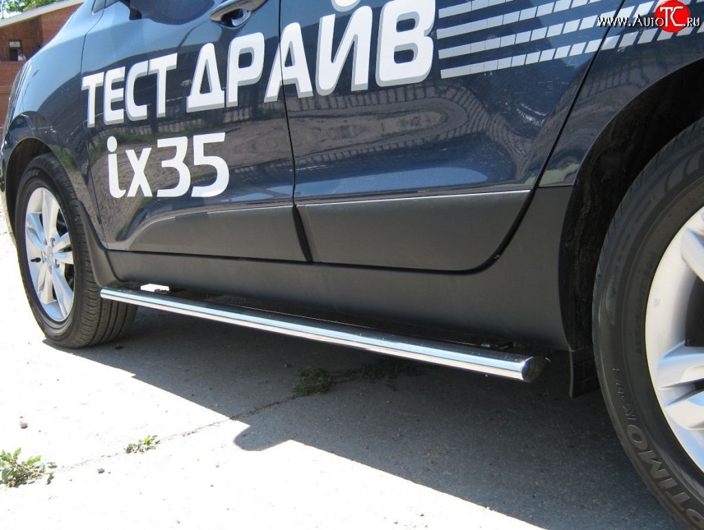 17 099 р. Защита порогов Russtal из овальной трубы Hyundai IX35 LM дорестайлинг (2009-2013)  с доставкой в г. Майкоп