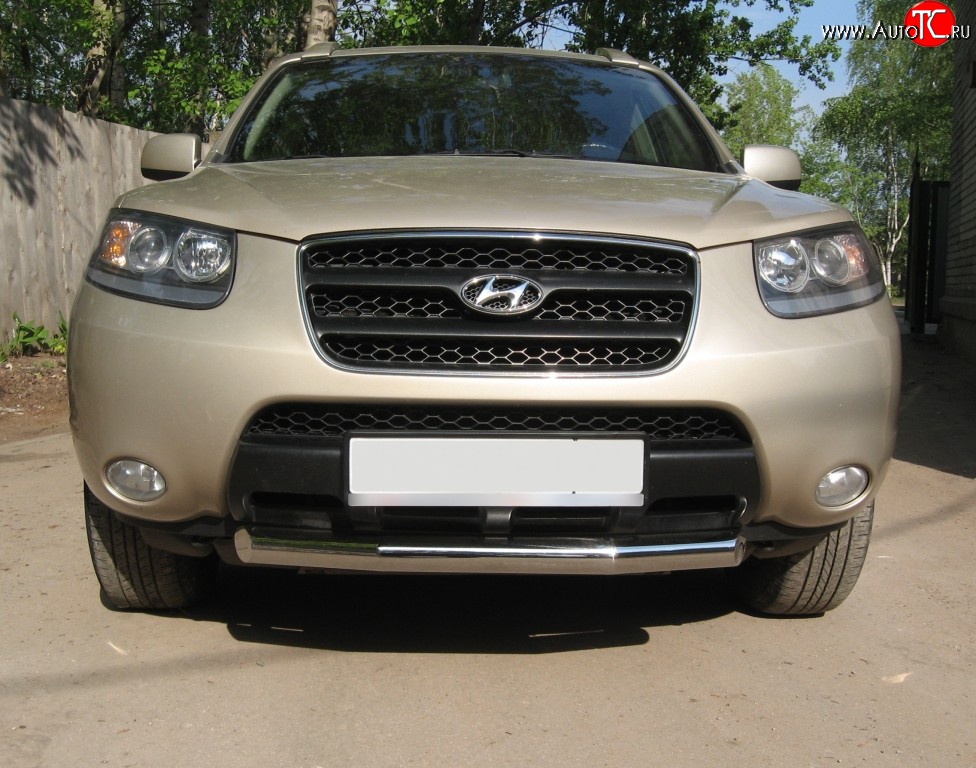 9 249 р. Короткая защита переднего бампера Russtal d70 мм Hyundai Santa Fe CM дорестайлинг (2006-2009)  с доставкой в г. Майкоп