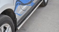 16 649 р. Защита порогов Russtal из овальной трубы с проступью Hyundai Santa Fe CM рестайлинг (2009-2012)  с доставкой в г. Майкоп. Увеличить фотографию 2