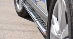 16 649 р. Защита порогов Russtal из овальной трубы с проступью Hyundai Santa Fe CM рестайлинг (2009-2012)  с доставкой в г. Майкоп. Увеличить фотографию 3