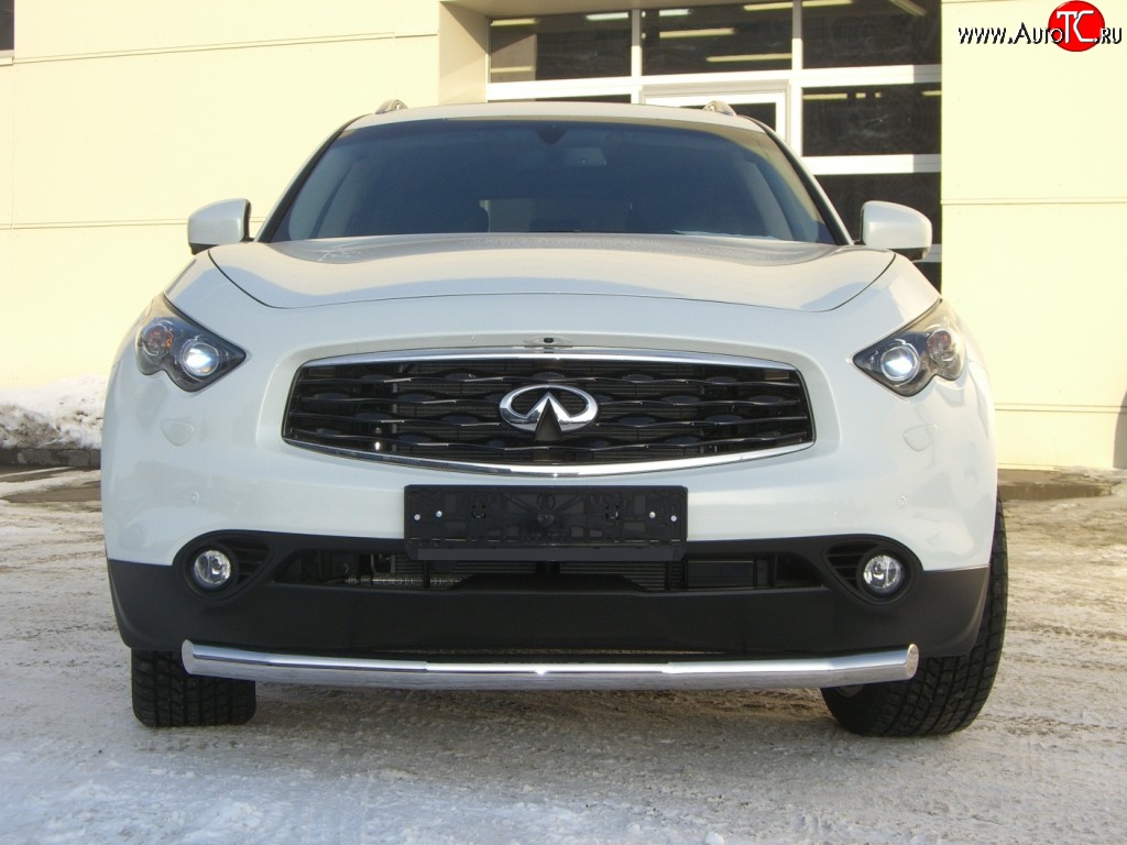 16 999 р. Одинарная защита переднего бампера SLITKOFF диаметром 63 мм INFINITI FX35 S51 дорестайлинг (2008-2011)  с доставкой в г. Майкоп