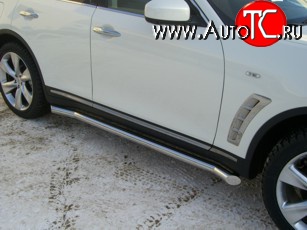 93 999 р. Защита порогов Russtal из круглой трубы диаметром 76 мм INFINITI FX35 S51 дорестайлинг (2008-2011) (Защита порогов с со скосами на торцах (вариант 1))  с доставкой в г. Майкоп