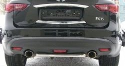 Защита заднего бампера (Ø42 мм, нержавейка) SLITKOFF INFINITI FX35  S51 - FX50  S51