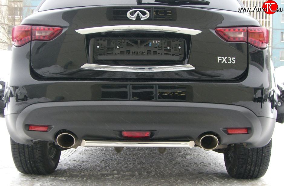 11 999 р. Защита заднего бампера (Ø42 мм, нержавейка) SLITKOFF INFINITI FX35 S51 дорестайлинг (2008-2011)  с доставкой в г. Майкоп