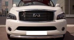 16 899 р. Одинарная защита переднего бампера SLITKOFF 76 мм INFINITI QX56 Z62 (2010-2013) (Неокрашенный)  с доставкой в г. Майкоп. Увеличить фотографию 2