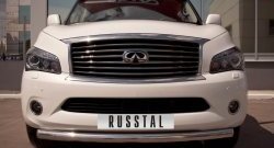 16 899 р. Одинарная защита переднего бампера SLITKOFF диаметром 76 мм INFINITI QX56 Z62 (2010-2013)  с доставкой в г. Майкоп. Увеличить фотографию 2