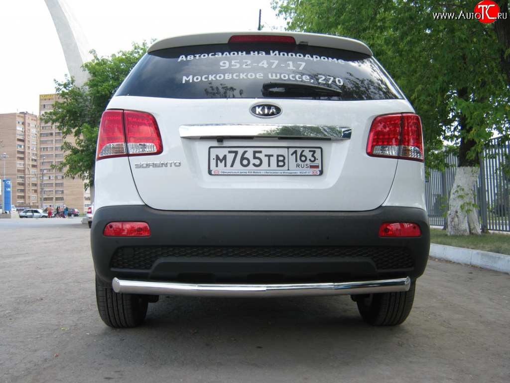 17 549 р. Защита заднего бампера (Ø76 мм, нержавейка) SLITKOFF  KIA Sorento  XM (2009-2012) дорестайлинг  с доставкой в г. Майкоп