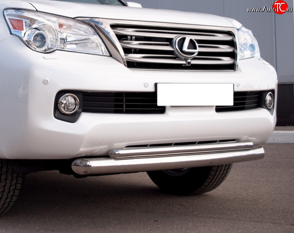 20 999 р. Защита переднего бампера (2 трубыØ76 и 42 мм, нержавейка) SLITKOFF  Lexus GX460  J150 (2009-2013) дорестайлинг  с доставкой в г. Майкоп