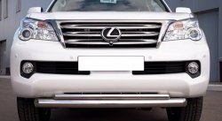 20 999 р. Защита переднего бампера (2 трубыØ76 и 42 мм, нержавейка) SLITKOFF  Lexus GX460  J150 (2009-2013) дорестайлинг  с доставкой в г. Майкоп. Увеличить фотографию 2