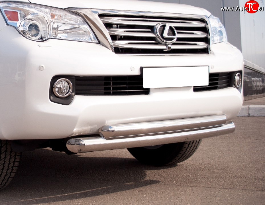 24 499 р. Защита переднего бампера (2 трубыØ76 и 63 мм, нержавейка) SLITKOFF  Lexus GX460  J150 (2009-2013) дорестайлинг  с доставкой в г. Майкоп