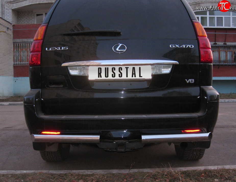 20 599 р. Защита заднего бампера (Ø70 мм, нержавейка) SLITKOFF  Lexus GX470  J120 (2002-2007) дорестайлинг  с доставкой в г. Майкоп
